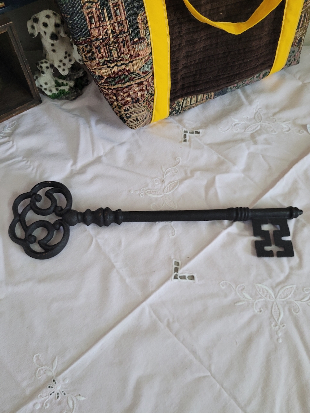 Decorative Large Black Iron Skeleton Key Wall Accent